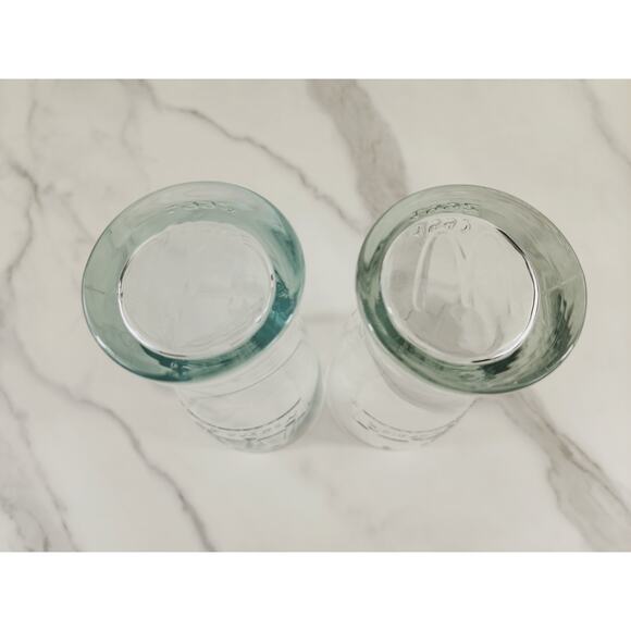 McDonald's Clear Tall Glass 16oz Drinking Glasses 6 1/2" Embossed Logo 1992 x2 - Picture 12 of 13